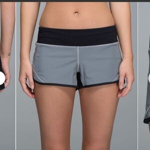 Lululemon Run Speed Short Reflective Silver Black NWOT